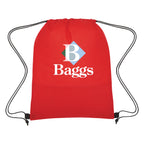 Wave Design Drawstring Bag, Non-Woven - Red - Colorbrite