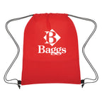 Wave Design Drawstring Bag, Non-Woven - Red - Silk Screen