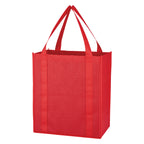 Wave Design Shopper Tote Bag, Non-Woven - Red - Back