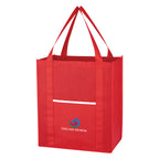 Wave Design Shopper Tote Bag, Non-Woven - Red - Colorbrite