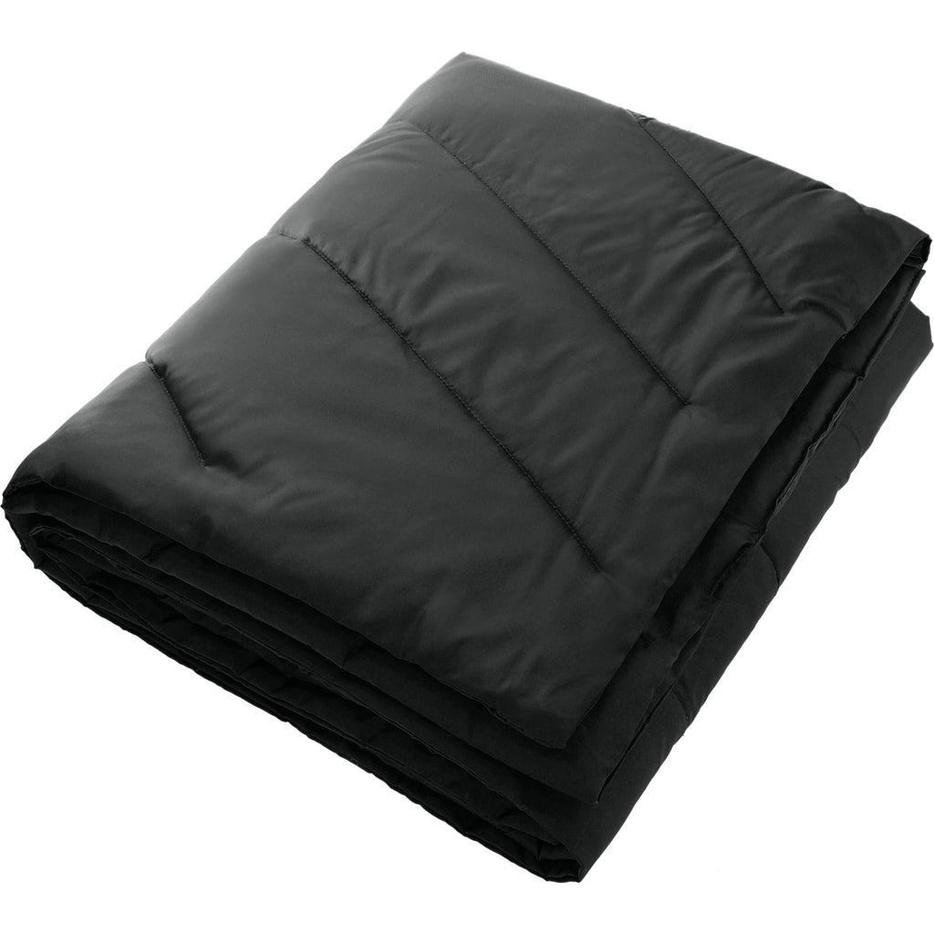 Wave Insulated Outdoor Blanket in Recycled Polyester, 50 x 60 Inches Transfer - Black - Left Angle