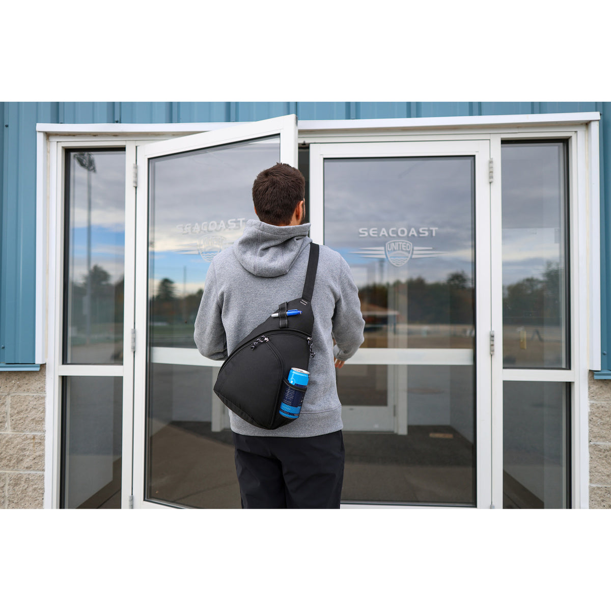 Wave Sling Pack with Two Zip Compartments - Black - View 5
