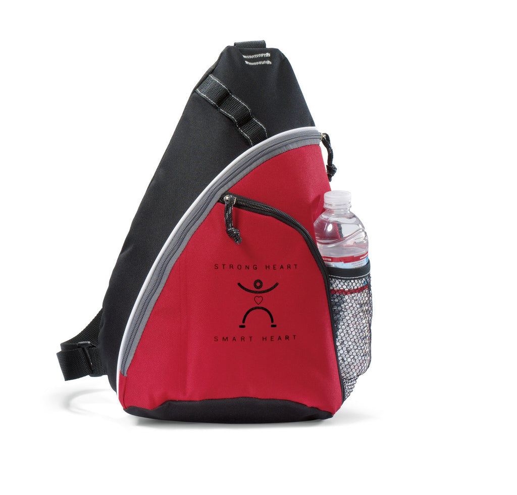 Wave Sling Pack with Two Zip Compartments - Red - View 1