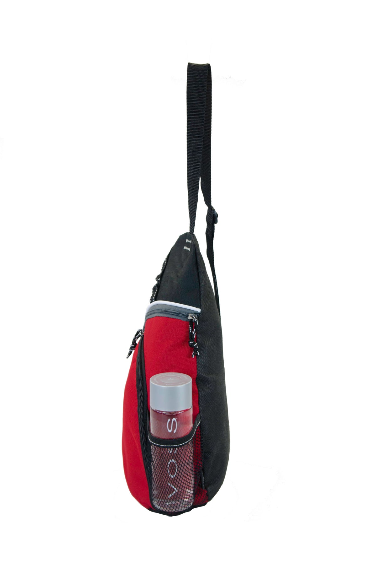 Wave Sling Pack with Two Zip Compartments - Red - View 2