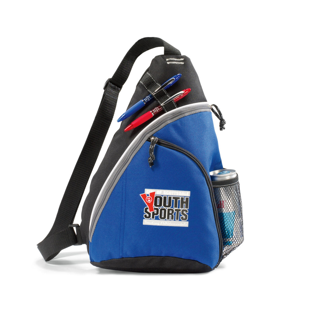 Wave Sling Pack with Two Zip Compartments - Royal Blue - View 1