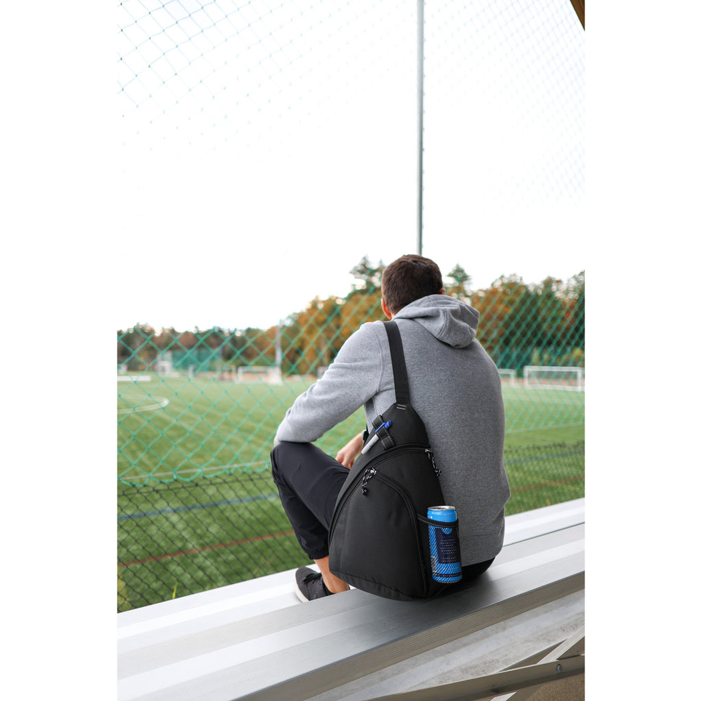 Wave Sling Pack with Two Zip Compartments Transfer - Black - View 3