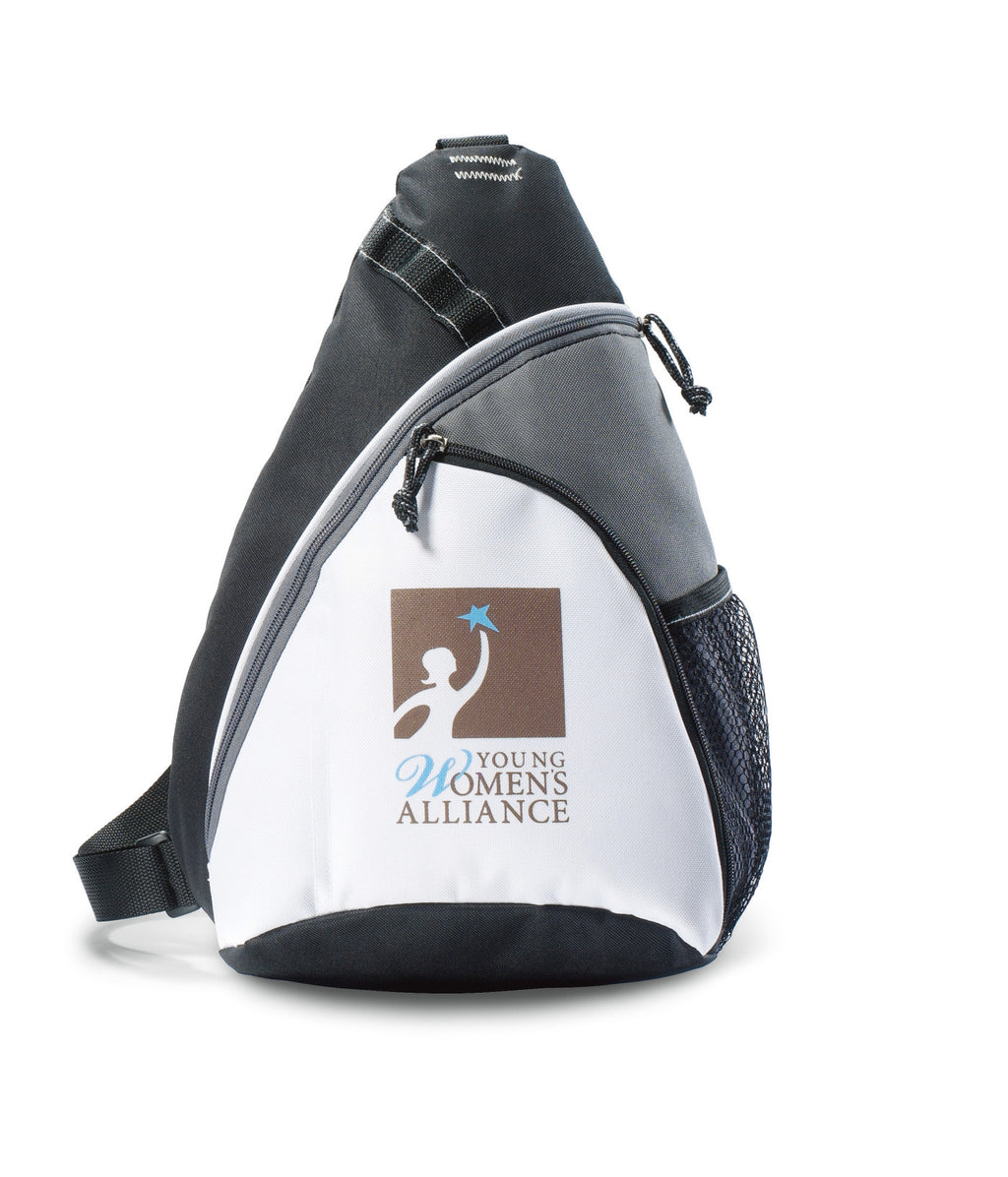 Wave Sling Pack with Two Zip Compartments - White - View 1