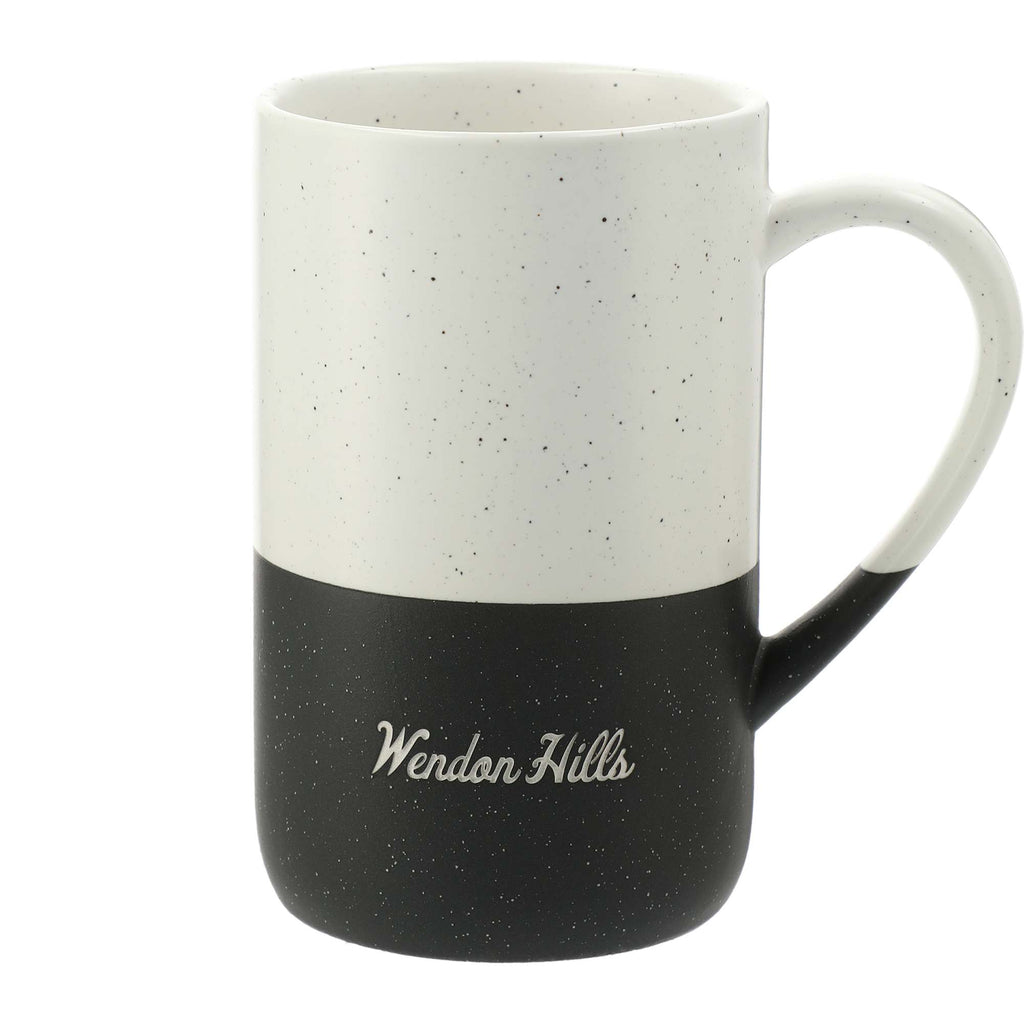 Wayland Speckled Ceramic Mug, 13 oz Laser Engraving - Black - Front 2