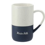 Wayland Speckled Ceramic Mug, 13 oz Laser Engraving - Navy - Front 2