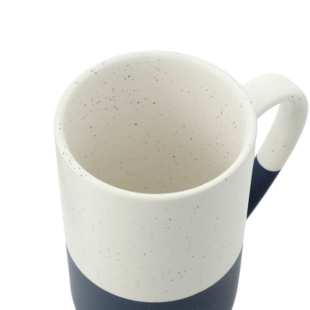 Wayland Speckled Ceramic Mug, 13 oz Laser Engraving - Navy - Right Angle