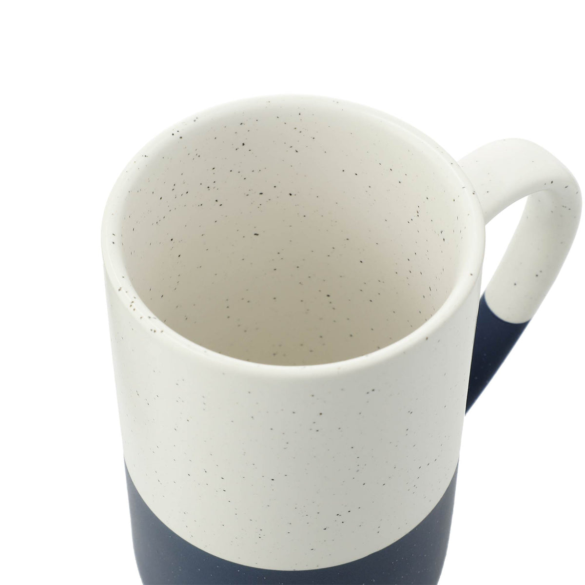 Wayland Speckled Ceramic Mug, 13 oz Laser Engraving - Navy - Right Angle