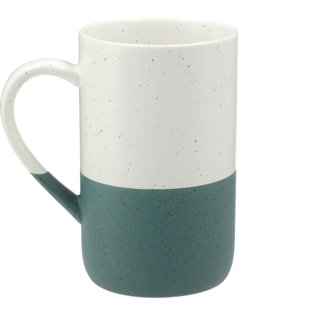 Wayland Speckled Ceramic Mug, 13 oz Laser Engraving - River Green - Back