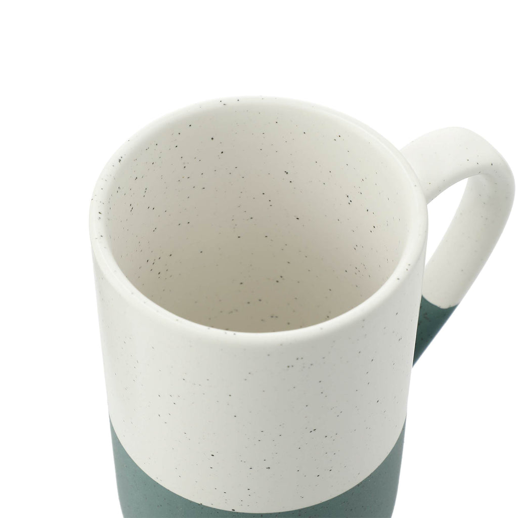 Wayland Speckled Ceramic Mug, 13 oz Laser Engraving - River Green - Right Angle