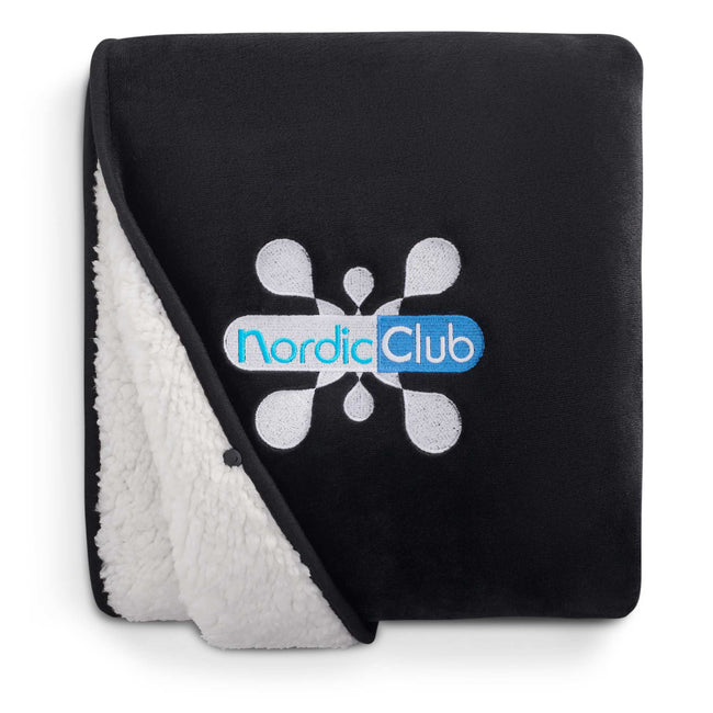 Wearable Fleece Sherpa Blanket with Snaps, 50 x 70 Inches Embroidery