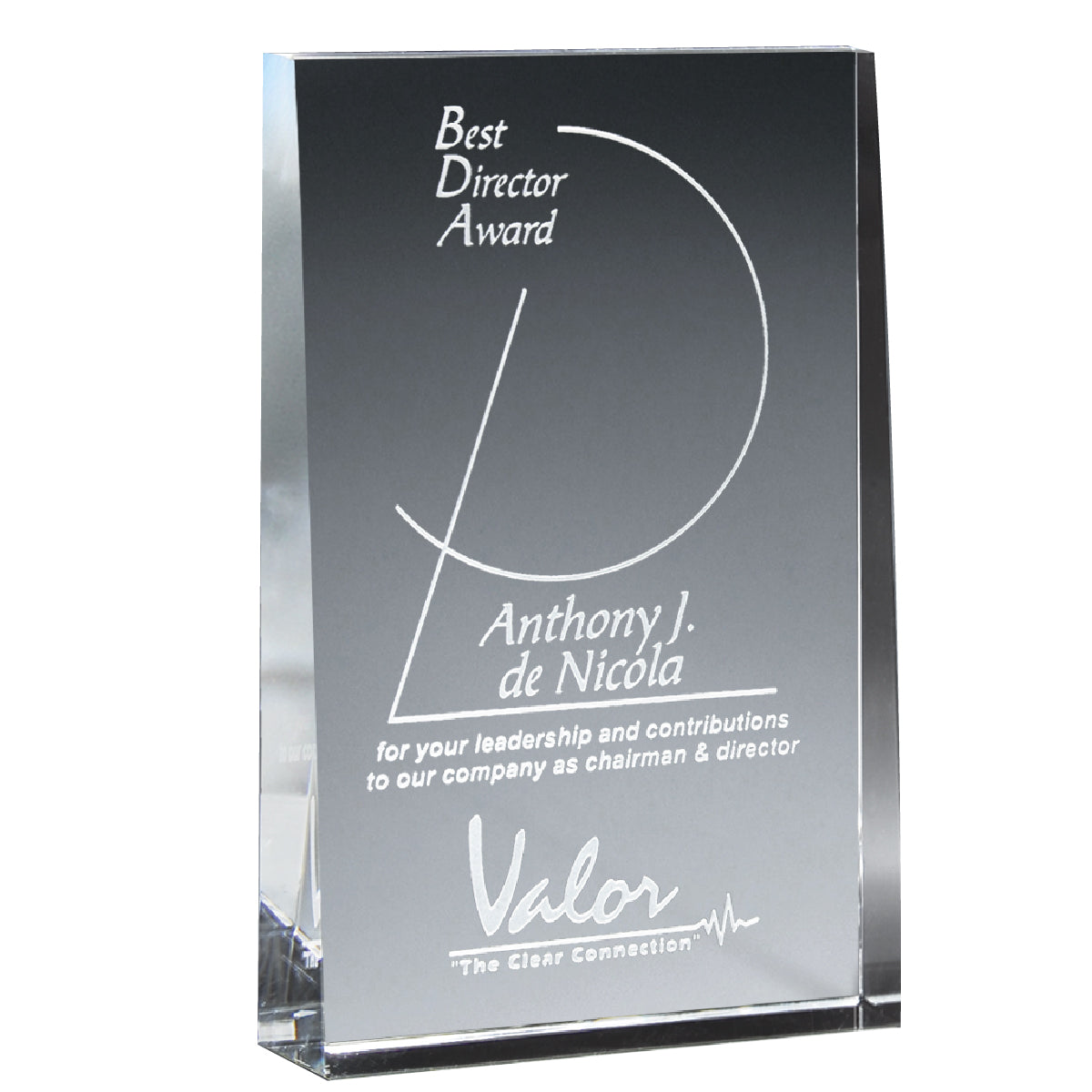Wedge Award, Medium - Clear - Sandblasting