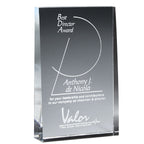 Wedge Award, Medium - Clear - Sandblasting