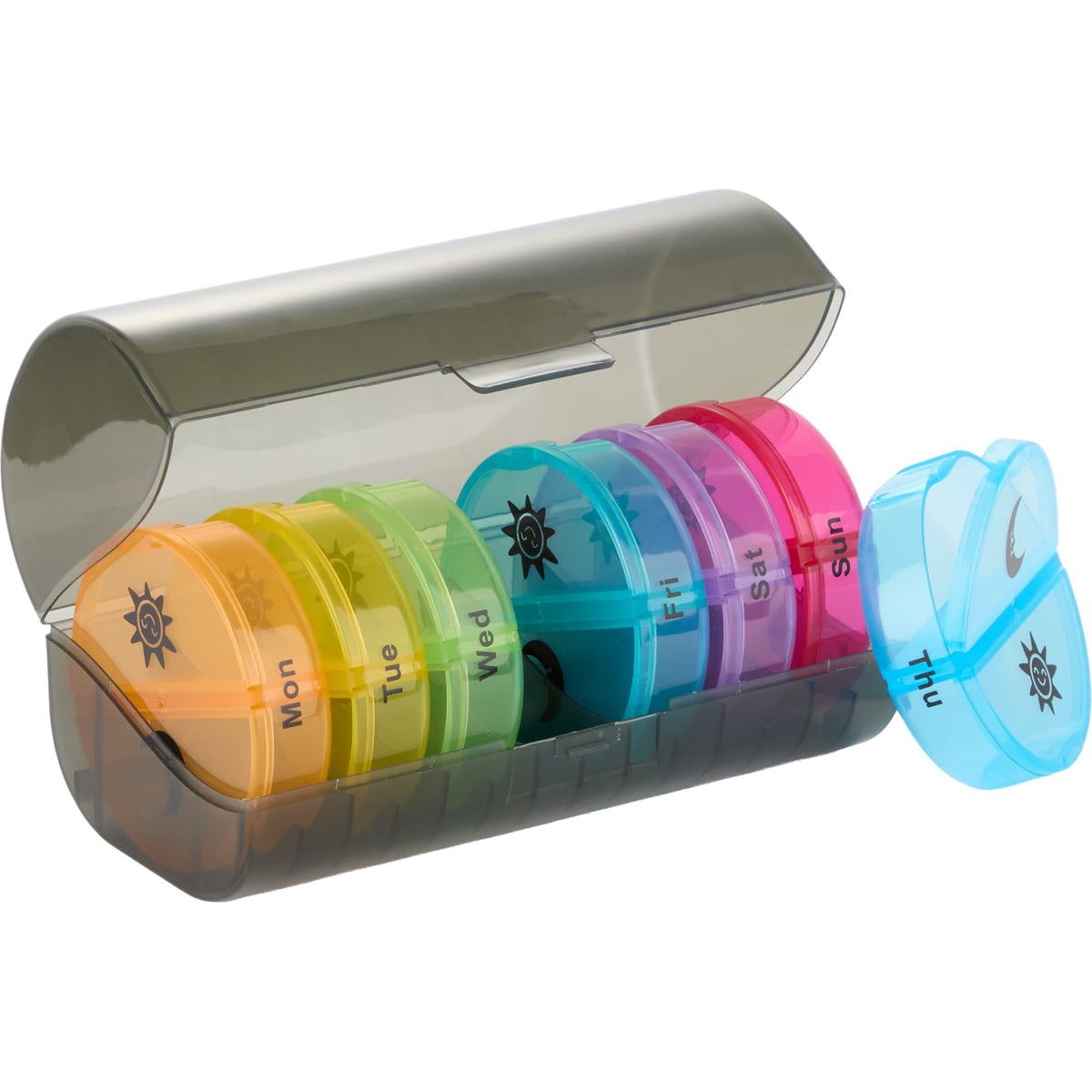 Weekly AM and PM Pill Organizer with Removable Days - Black - Detail 3