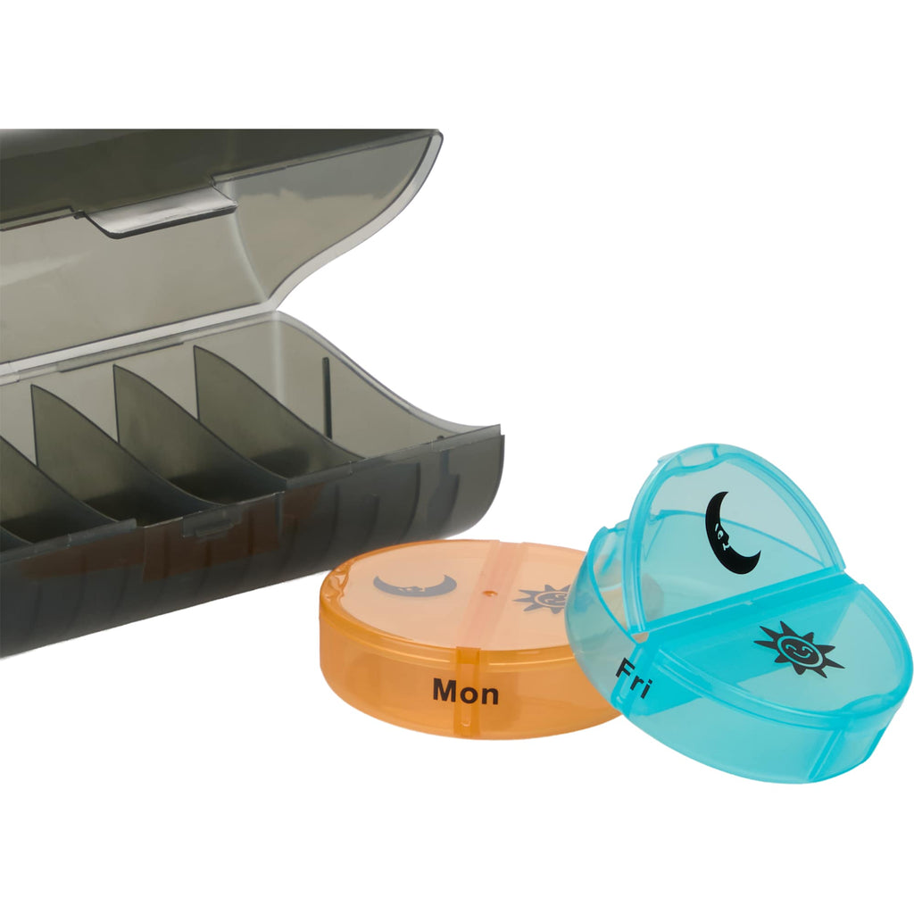 Weekly AM and PM Pill Organizer with Removable Days - Black - Detail 4