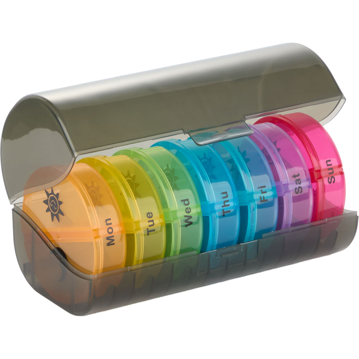 Weekly AM and PM Pill Organizer with Removable Days - Black - Detail