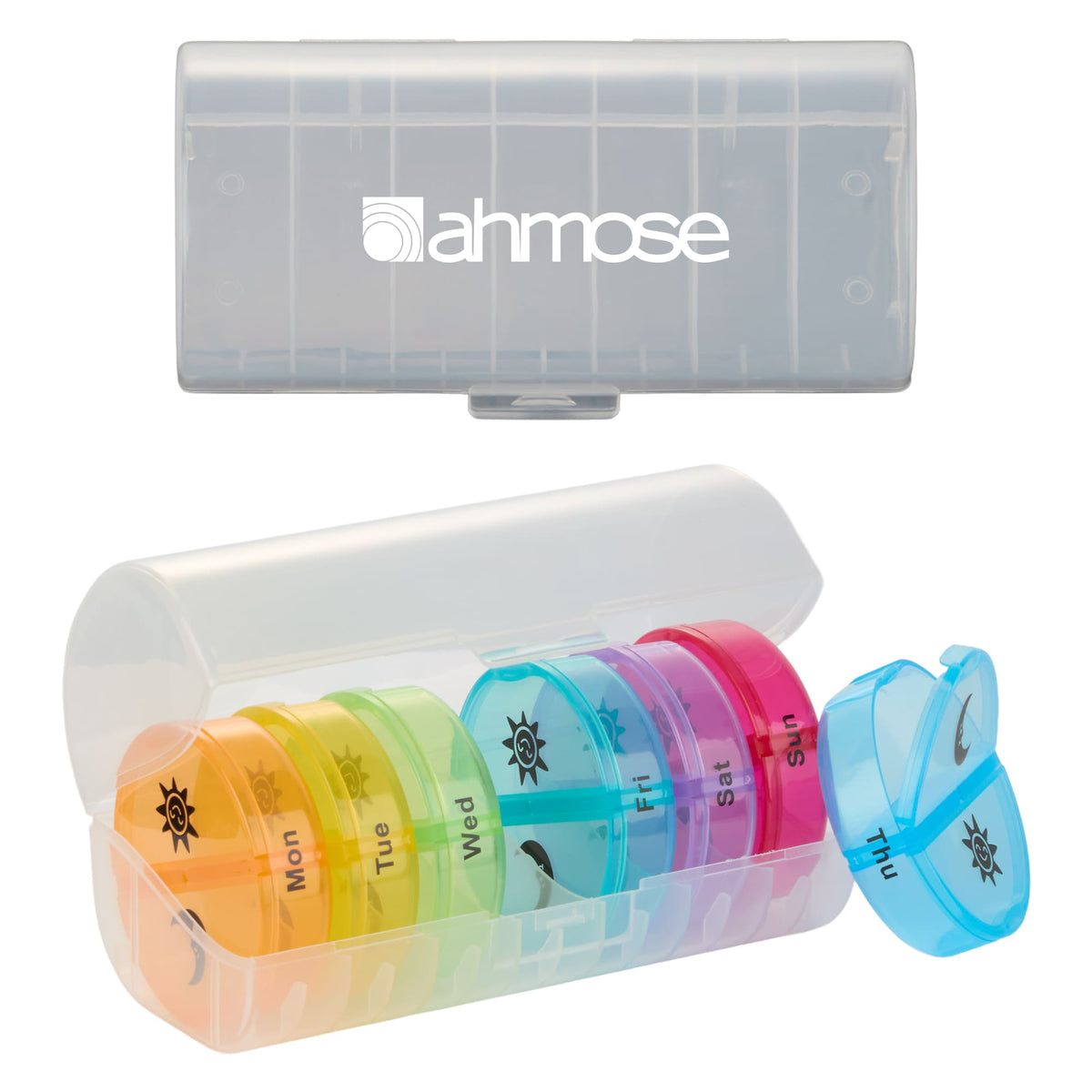 Weekly AM and PM Pill Organizer with Removable Days - Clear - Default