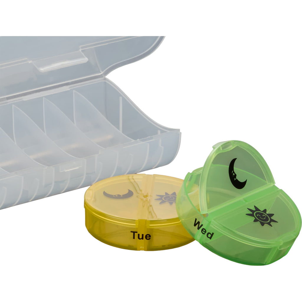 Weekly AM and PM Pill Organizer with Removable Days - Clear - Detail 4