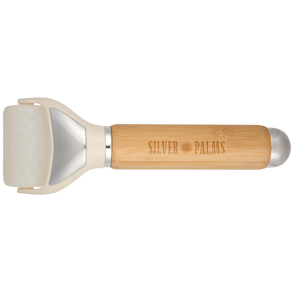 Wellable 3-in-1 Face and Body Roller Set with Bamboo Handle Laser Engraving - Natural - Front 5
