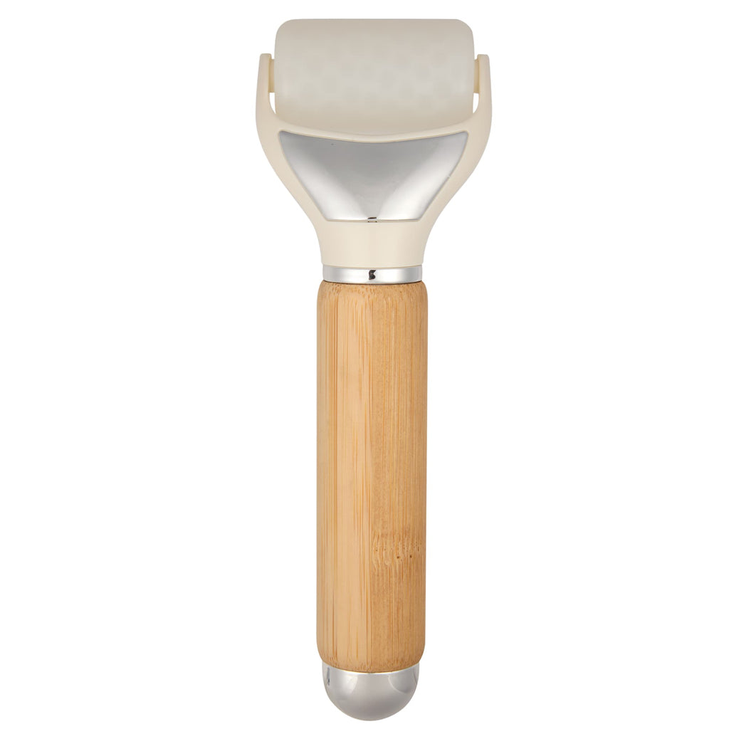 Wellable 3-in-1 Face and Body Roller Set with Bamboo Handle - Natural - Front 3
