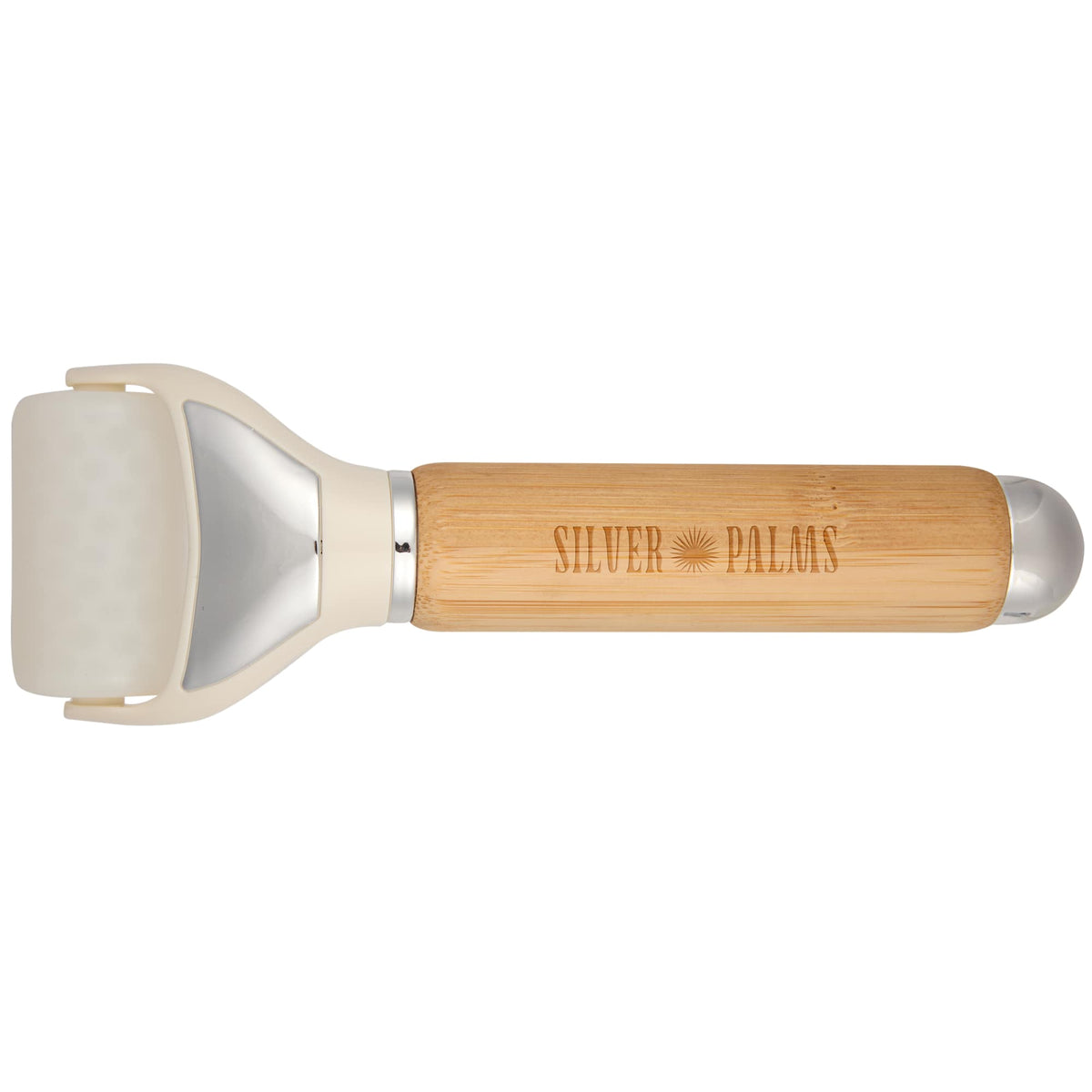 Wellable 3-in-1 Face and Body Roller Set with Bamboo Handle - Natural - Front 5