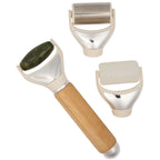 Wellable 3-in-1 Face and Body Roller Set with Bamboo Handle - Natural - Left Angle 2