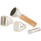 Wellable 3-in-1 Face and Body Roller Set with Bamboo Handle - Natural - Right Angle