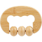 Wellable Bamboo Handheld Massage Roller Laser Engraving - Natural - Back