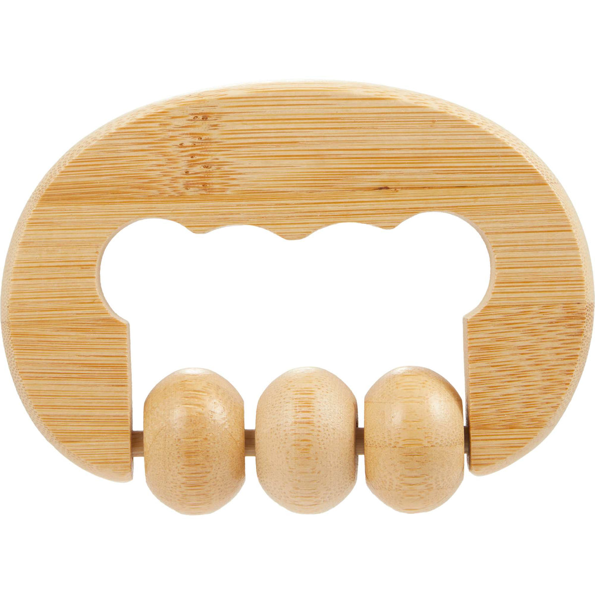 Wellable Bamboo Handheld Massage Roller Laser Engraving - Natural - Back