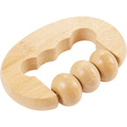 Wellable Bamboo Handheld Massage Roller Laser Engraving - Natural - Left Angle 2