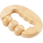 Wellable Bamboo Handheld Massage Roller Laser Engraving - Natural - Right Angle 2