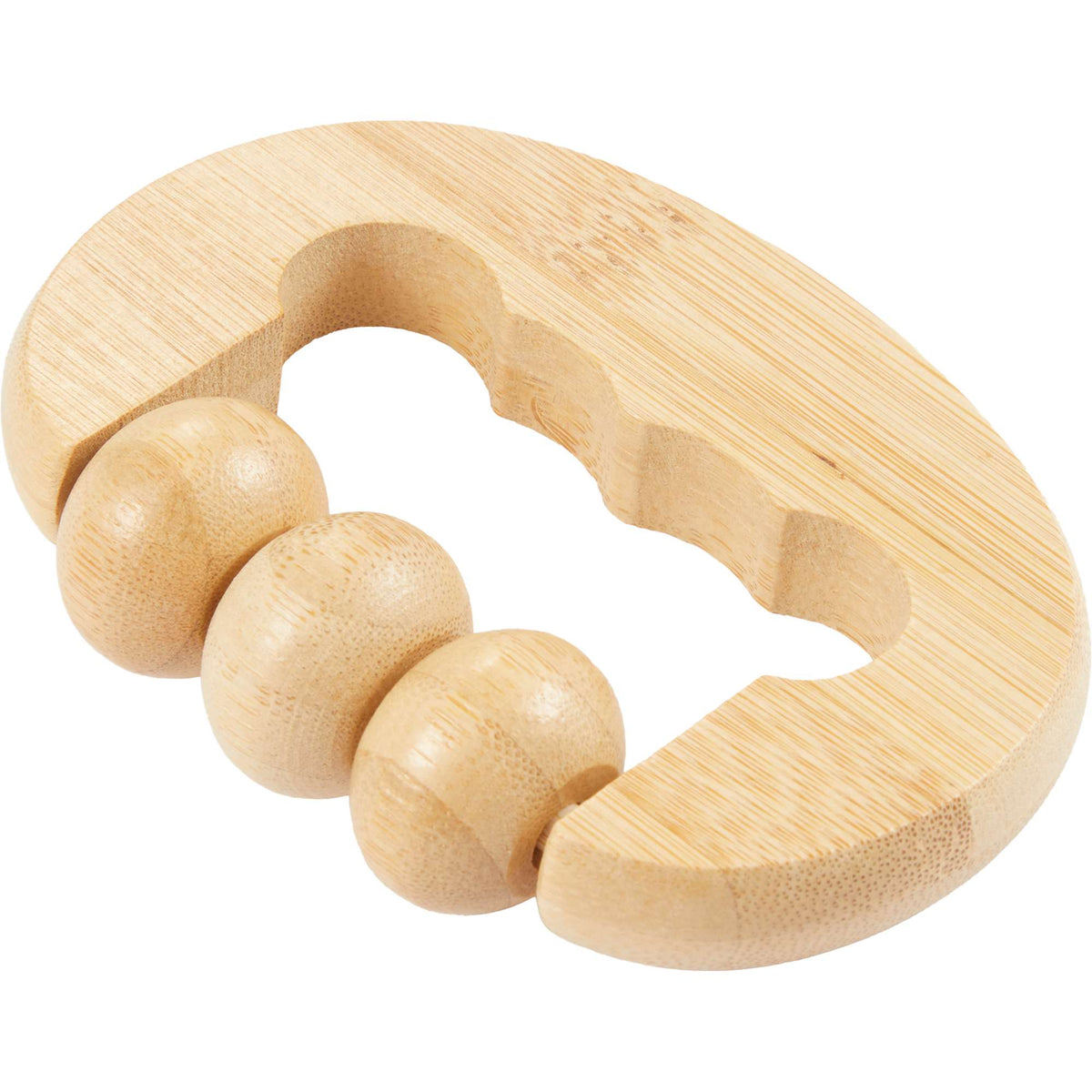 Wellable Bamboo Handheld Massage Roller Laser Engraving - Natural - Right Angle 2