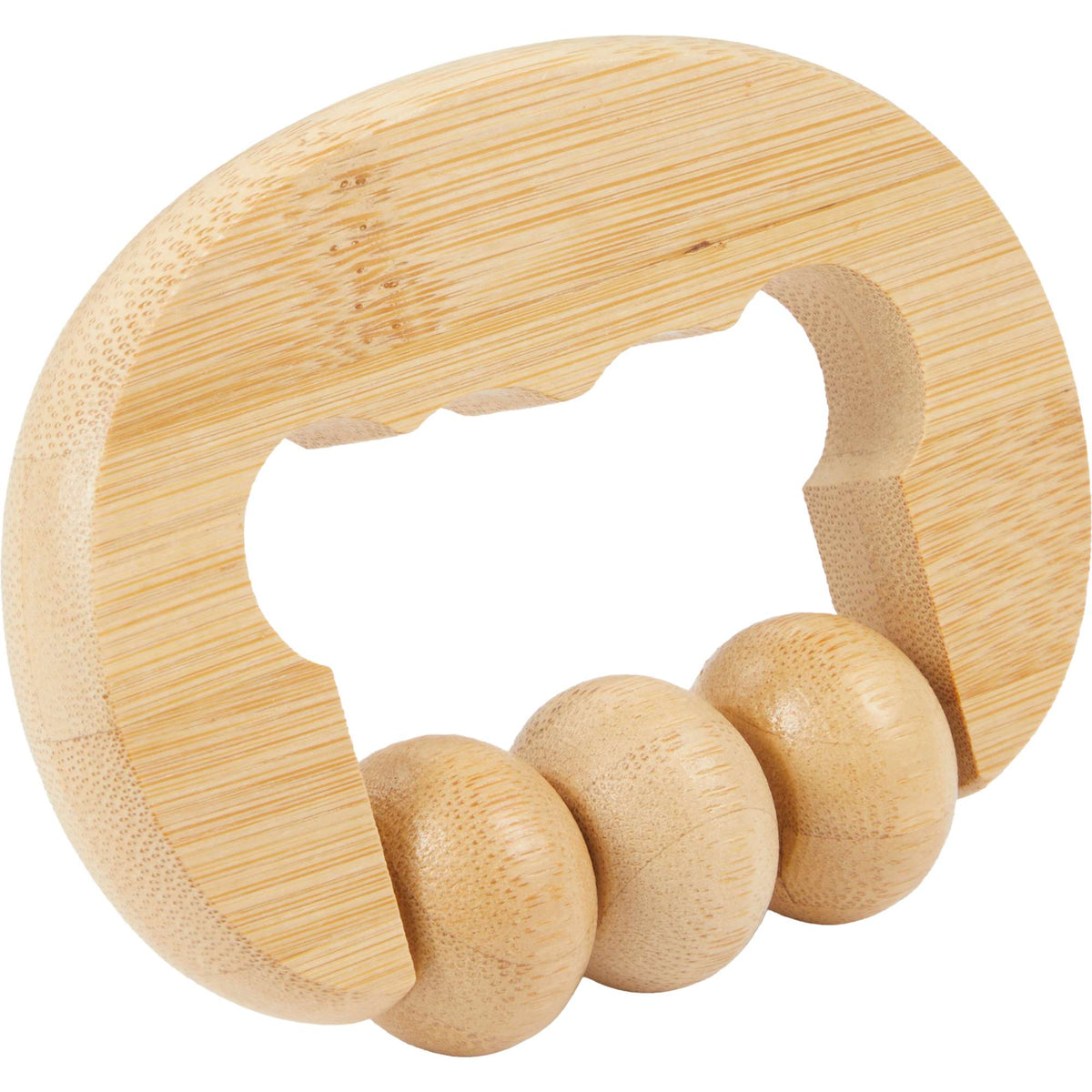 Wellable Bamboo Handheld Massage Roller Laser Engraving - Natural - Right Angle