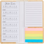 Wellable Bamboo Sticky Note Pad with Habit Tracker Full Color - Natural - Open
