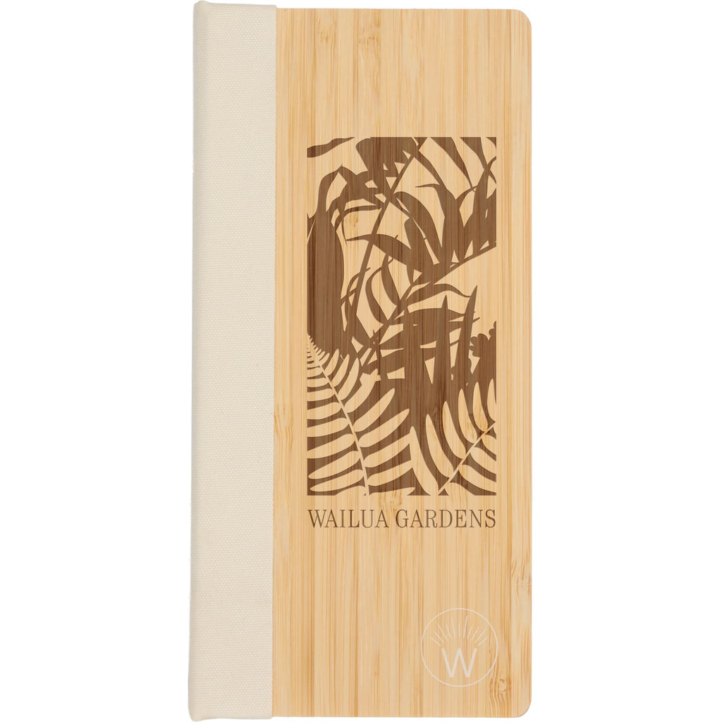Wellable Bamboo Sticky Note Pad with Habit Tracker Laser Engraving - Natural - Front