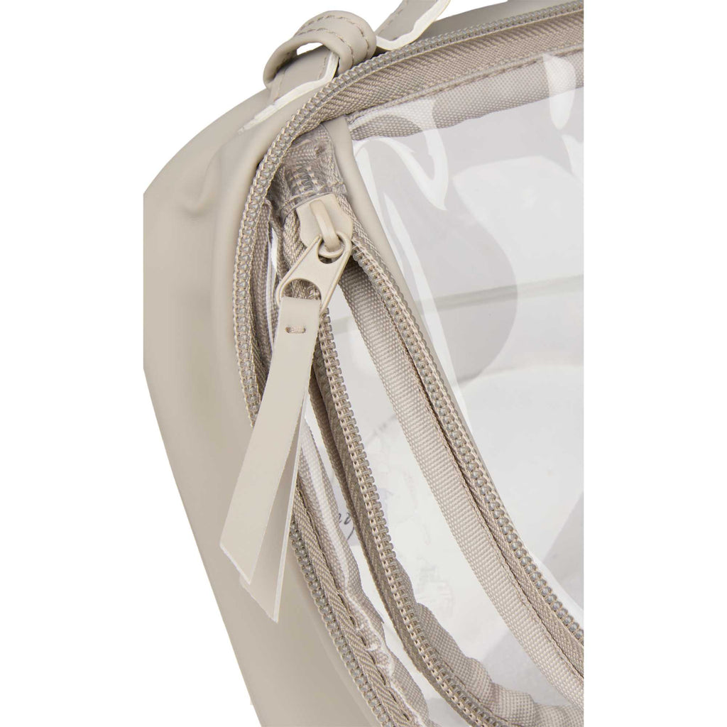 Wellable Clear Toiletry Case with Grab Handle Transfer - Gray - Detail Zip