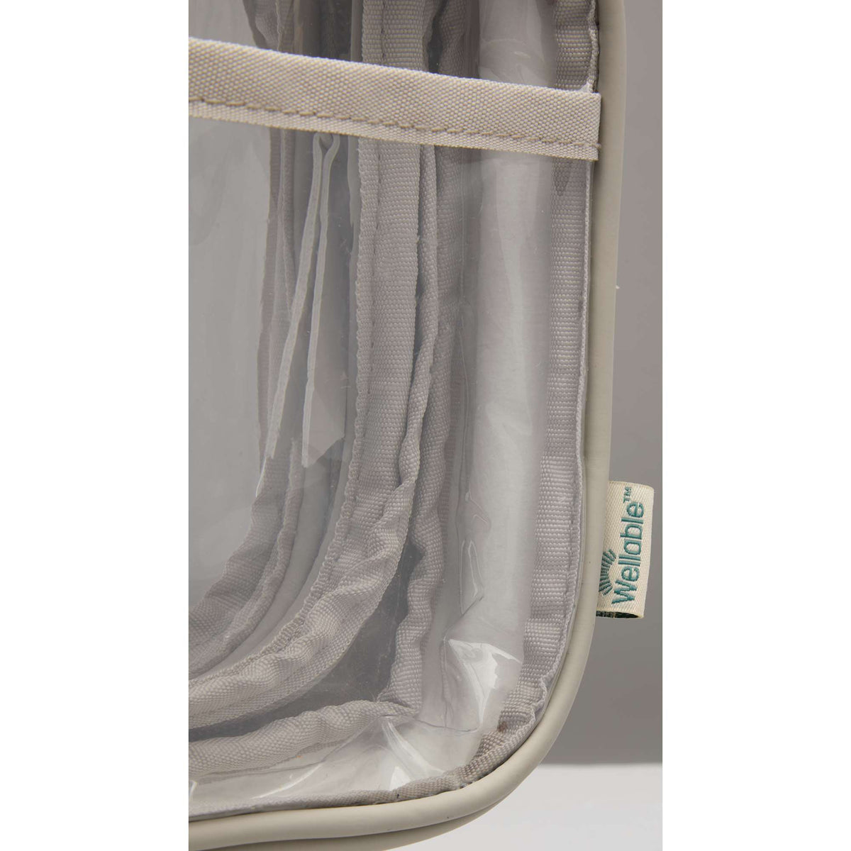 Wellable Clear Toiletry Case with Grab Handle Transfer - Gray - Detail