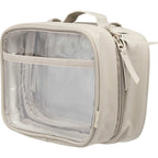 Wellable Clear Toiletry Case with Grab Handle Transfer - Gray - Left Angle