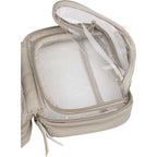 Wellable Clear Toiletry Case with Grab Handle Transfer - Gray - Open 3