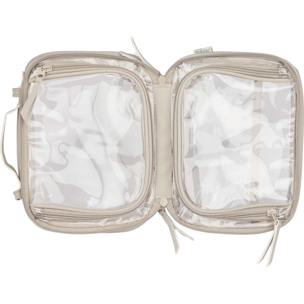 Wellable Clear Toiletry Case with Grab Handle Transfer - Gray - Open 4