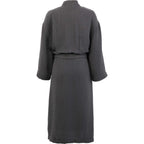 Wellable Cotton Muslin Robe Embroidery - Grey Storm - Back