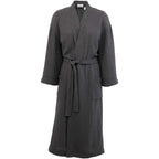 Wellable Cotton Muslin Robe Embroidery - Grey Storm - Front