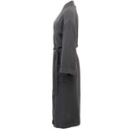 Wellable Cotton Muslin Robe Embroidery - Grey Storm - Left Side