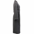 Wellable Cotton Muslin Robe Embroidery - Grey Storm - Right Side