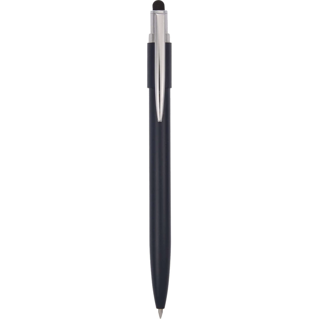 Wellable Fidget Stylus Pen in Recycled Aluminum - Navy - Clip