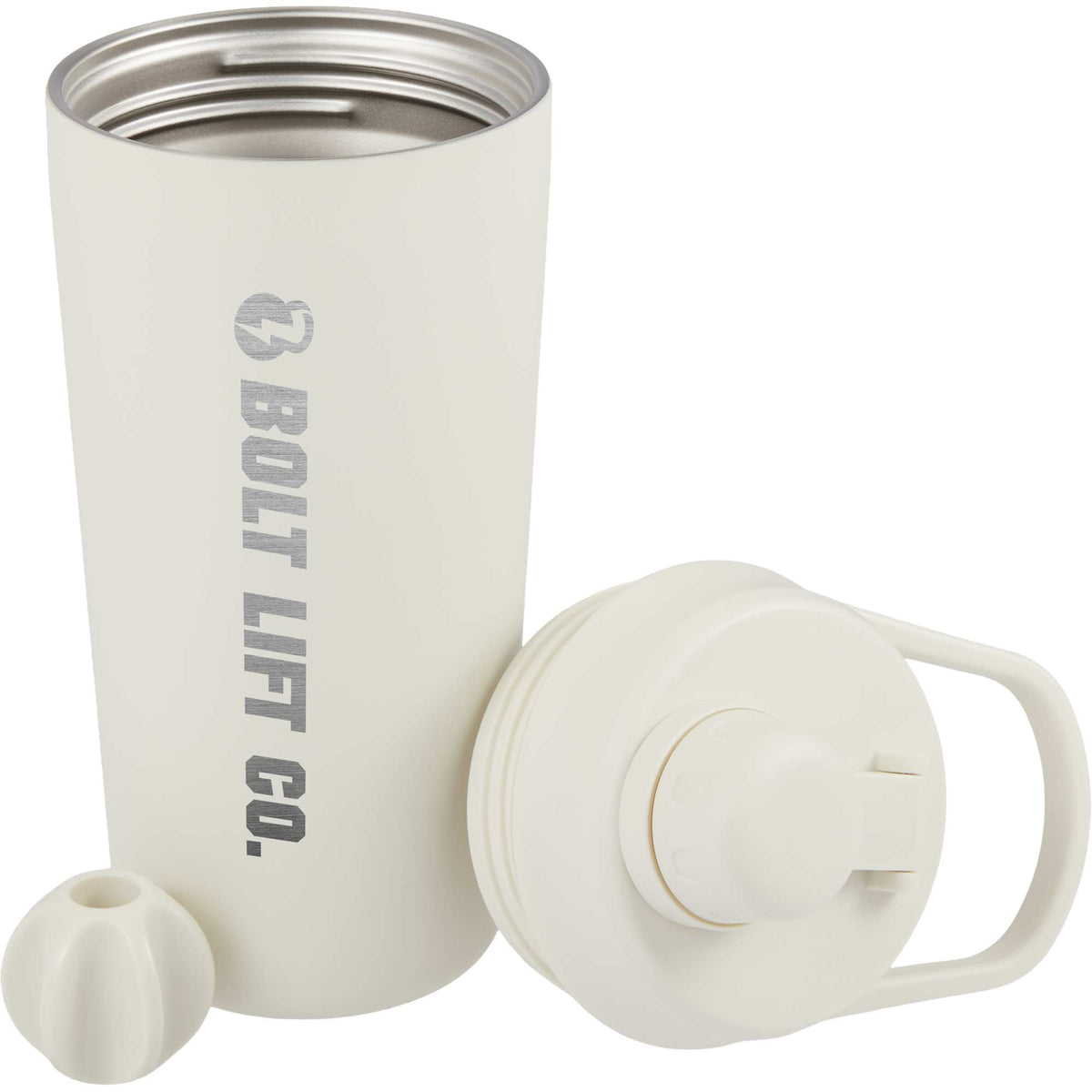Wellable Insulated Shaker Bottle, 20 oz Laser Engraving - Cream - Default
