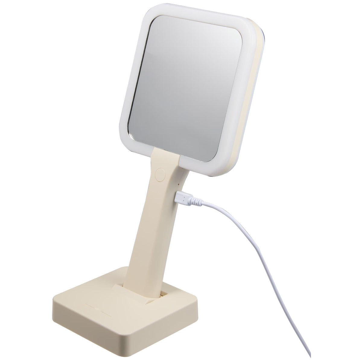 Wellable Lighted Magnifying Mirror with Stand and Phone Holder Full Color - Cream - Right Angle